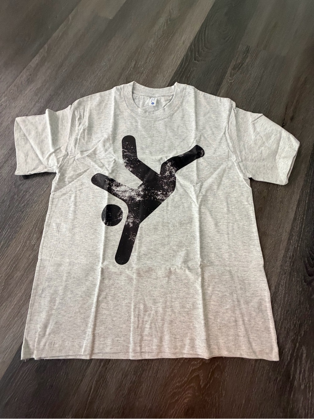 Men's Short Sleeve Gray Tee with Black Graphic